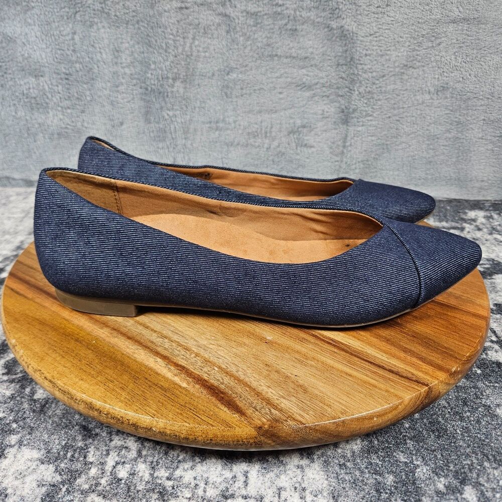 Vionic Caballo Flats Womens Size 9 Blue Pointed Toe Comfort Shoes Slip On